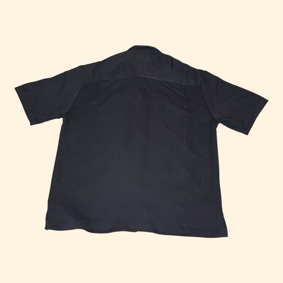 Cubavera Men's Black Embroidered Hula Dancer Short Sleeve Hawaiian Shirt MEDIUM - Picture 2 of 9